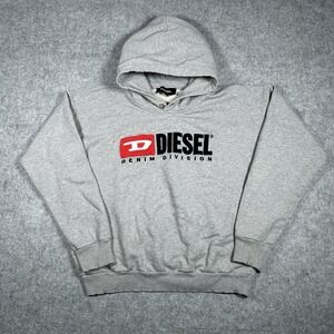 Diesel Industries Gray Men's medium Logo Spell Out Embroidered Pullover Hoodie